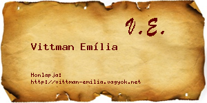 Vittman Emília névjegykártya
